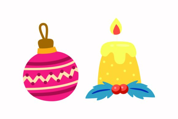 Christmas Candle Vector Illustrations