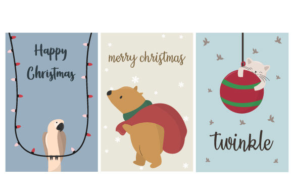 Christmas Card Awesome Set: A Designer’s Take on Holiday Illustrations