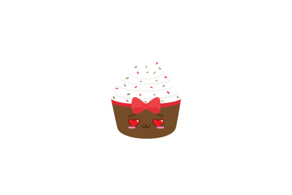 Christmas Cupcake Illustrations for Digital Selling