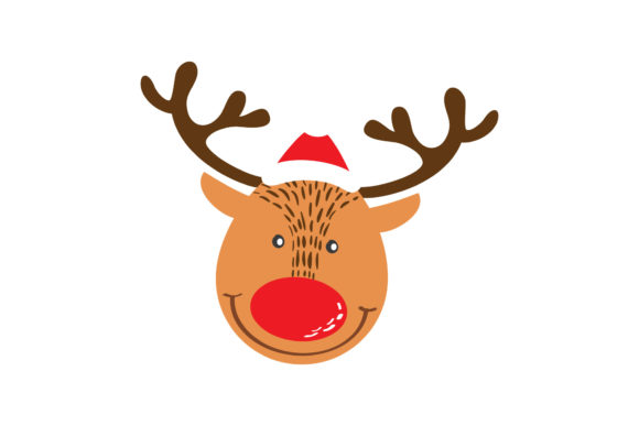 Christmas Cute Reindeer Head Vector