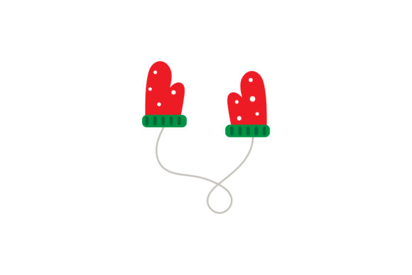 Christmas Gloves Asset Designs Vector