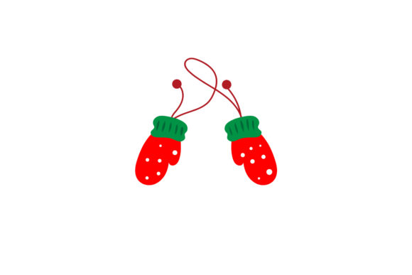 Christmas Gloves Cute Vector