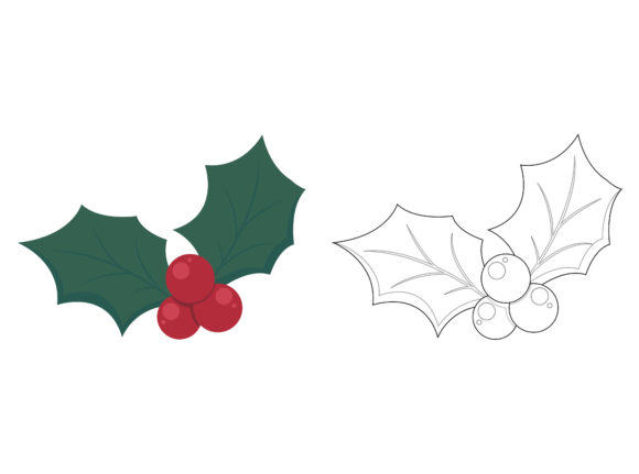 Christmas Mistletoe Fill Outline Icon