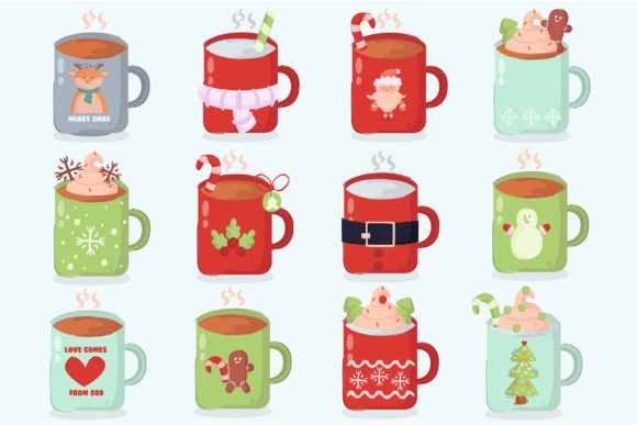 Christmas Mug Decoration Cartoon