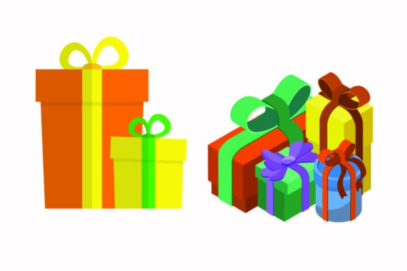 Christmas Present Gift Illustration Set