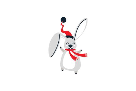 Christmas Rabbit Character Vectors