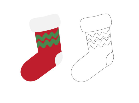 Christmas Red Socks Illustrations for Seasonal Design