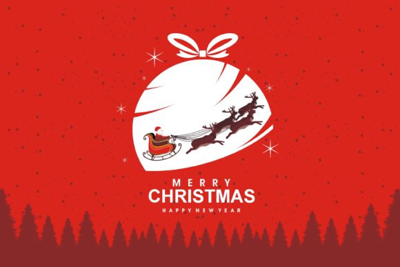 Christmas Santa Claus Sleigh Deer Illustrations