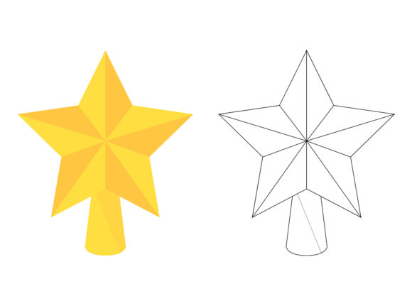 Christmas Star Fill Outline Icon