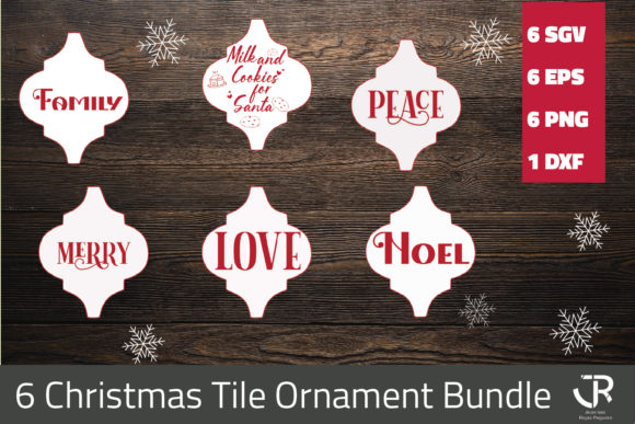 Christmas Tile Ornament Bundle Illustrations