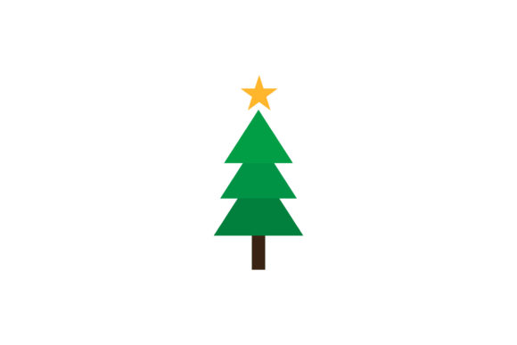 Christmas Tree Flat Cute Vector for Local Branding