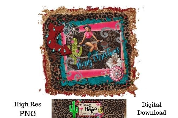 Cowgirl Merry Christmas Dye Sublimation Illustrations