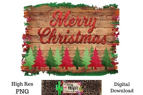 Merry Christmas Glitter Dye Sublimation Illustrations
