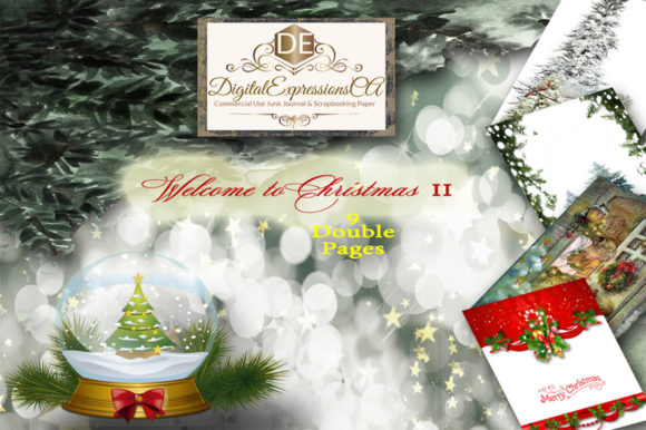 Welcome to Christmas Junk Journal Pages Illustrations